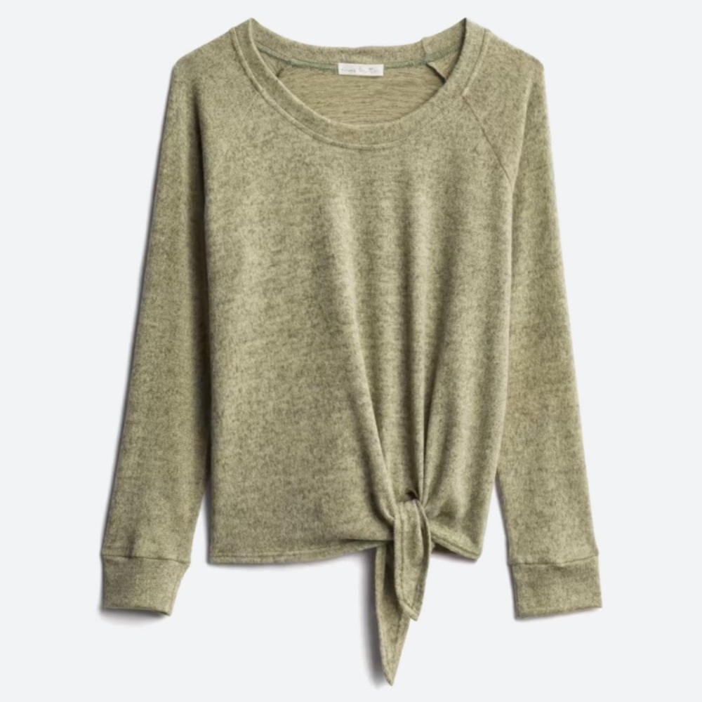 Nine Britton Green Front Tie Top